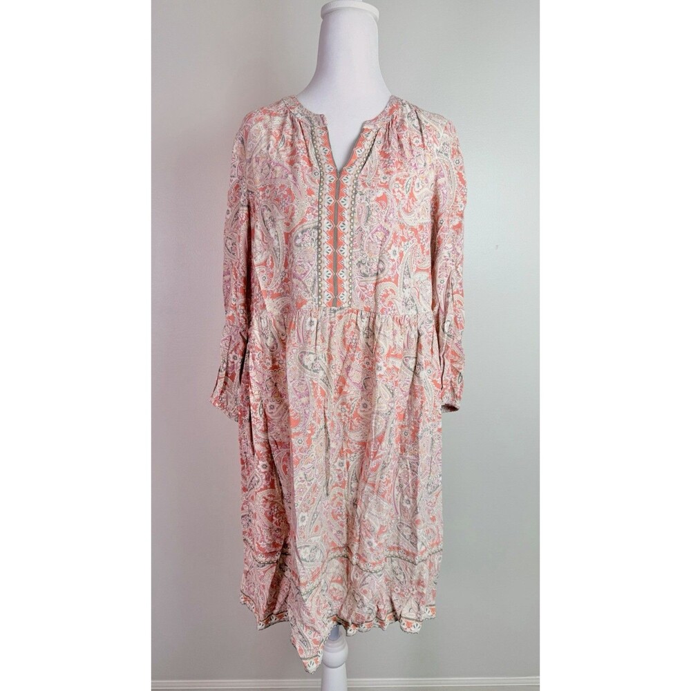 J Jill Paisley Peasant A-Line Dress Womens S Boho Cottagecore Summer EcoVero - Picture 4 of 10